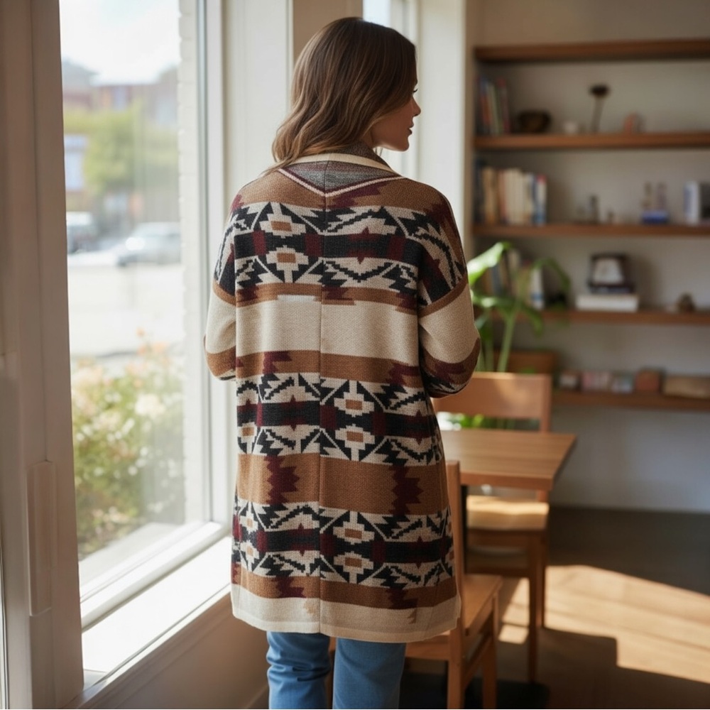 Under Skies Southwestern Drape Cardigan - Picture 2 of 5